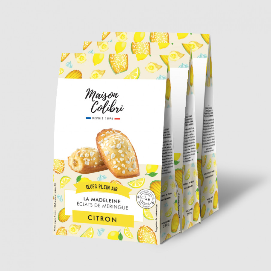 La Madeleine Citron Éclats de Meringue - Acheter madeleine citron | Maison Colibri