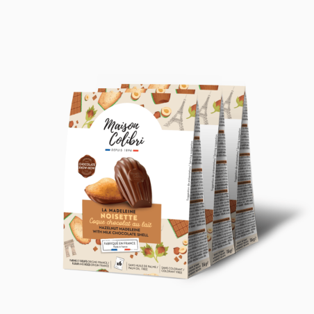 Set of 3 :  Hazelnut Madeleines with Milk Chocolate Shell
