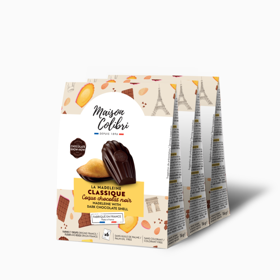 Madeleine with dark chocolate shell - Buy madeleine with dark chocolate shell | Maison Colibri